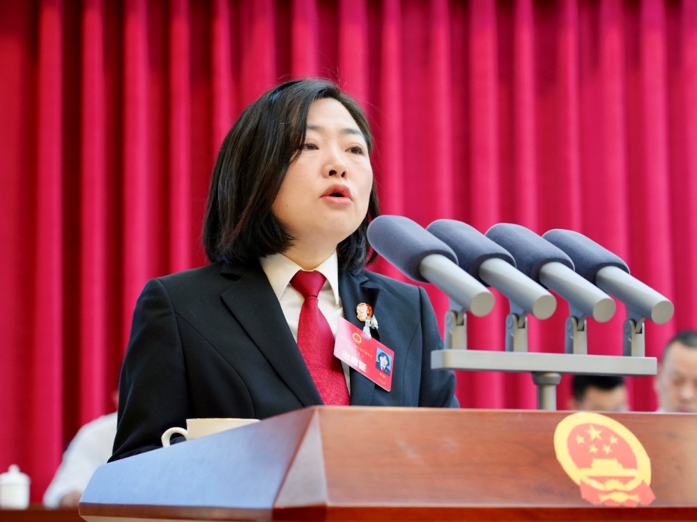 县人民法院院长李敏向大会报告工作.jpg